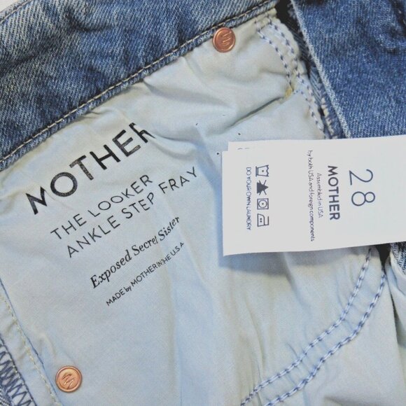 Mother The Looker Ankle Step Fray in Exposed Secret Sister Skinny Jeans 28 - Picture 4 of 11